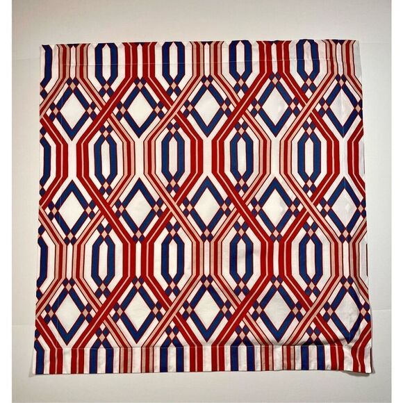 Pottery Barn Set of 2 Geometric Euro Square Pillow Shams Blue Orange EUC Bedroom - Picture 5 of 11